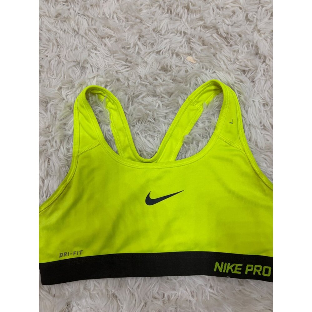 Nike Pro Dri-Fit Womens Racerback Sports Bra or Bikini Top S Neon Yellow - Picture 10 of 11